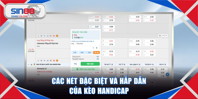 Các nét đặc biệt và hấp dẫn của kèo handicap
