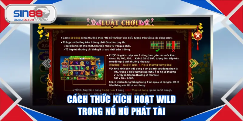Khám phá cách thức kích hoạt Wild trong nổ hũ Phát Tài