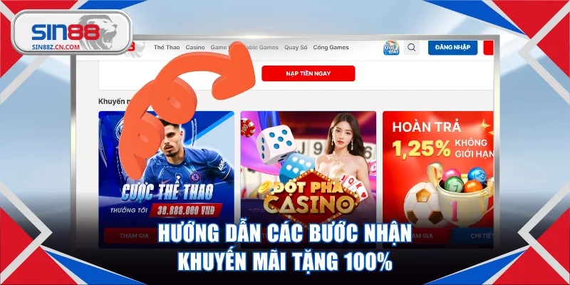 Quy trình 5 bước tham gia ưu đãi nạp đầu tặng 100%